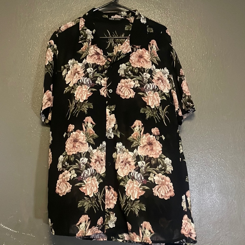 Floral button up.